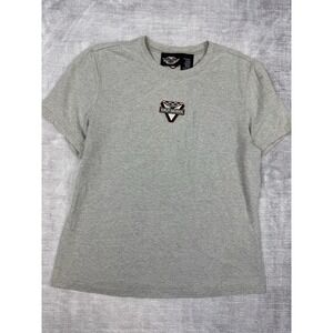 Harley Davidson Shirt Womens‎ Large Gray Center Logo Stretch Y2K Biker